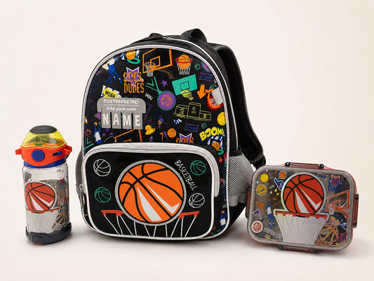 Vest series football theme bundle ( 14 inch bag size, Water Bottle, Lunch box)