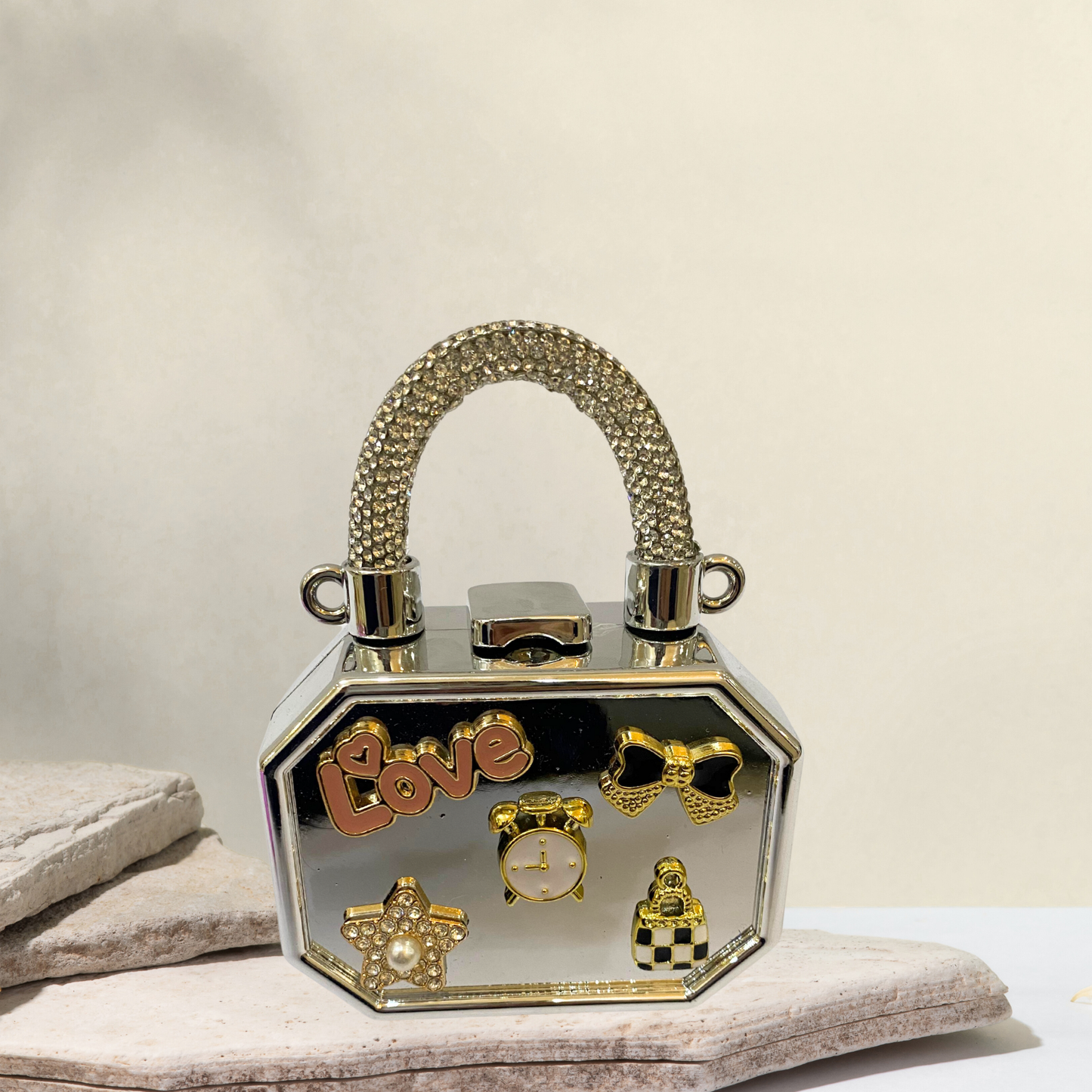 Metal Charm Clutch