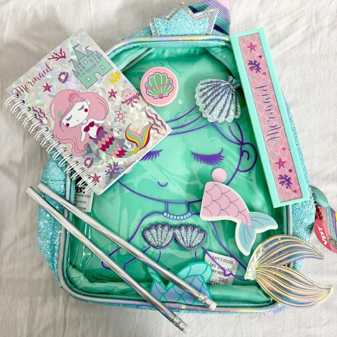 Vest Series Mermaid Theme Backpack With Stationery