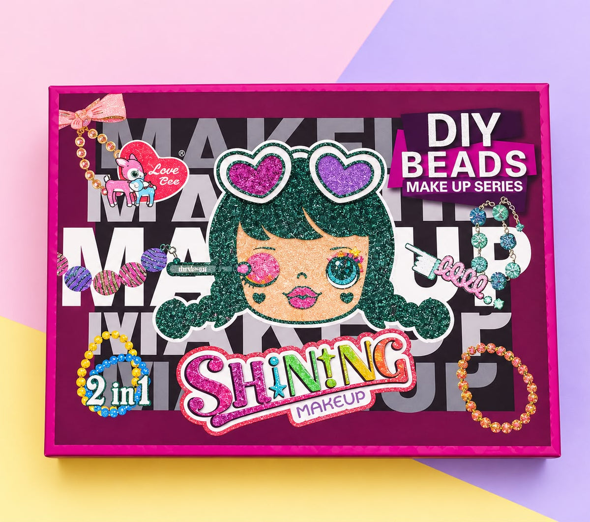2 in 1 DIY bracelet and kids makeup kit