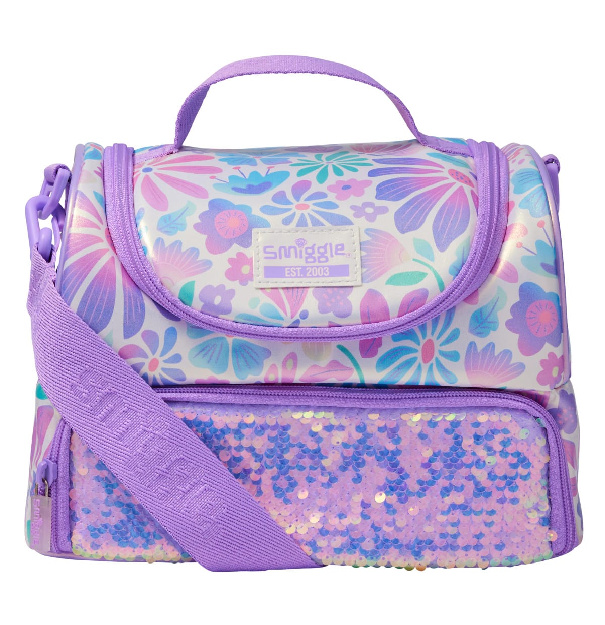 Smiggle Purple Flower Lunch Bag