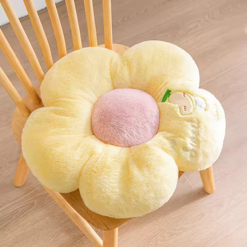 Adorable Flower Embroidered Cushion