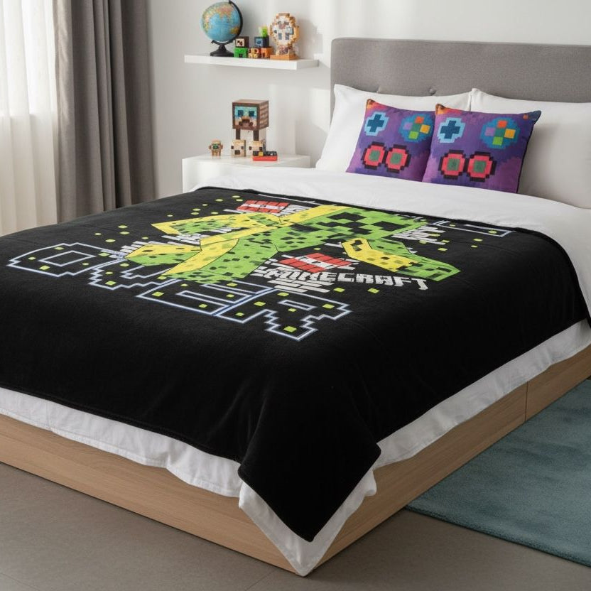 King size Ac blanket mine craft theme