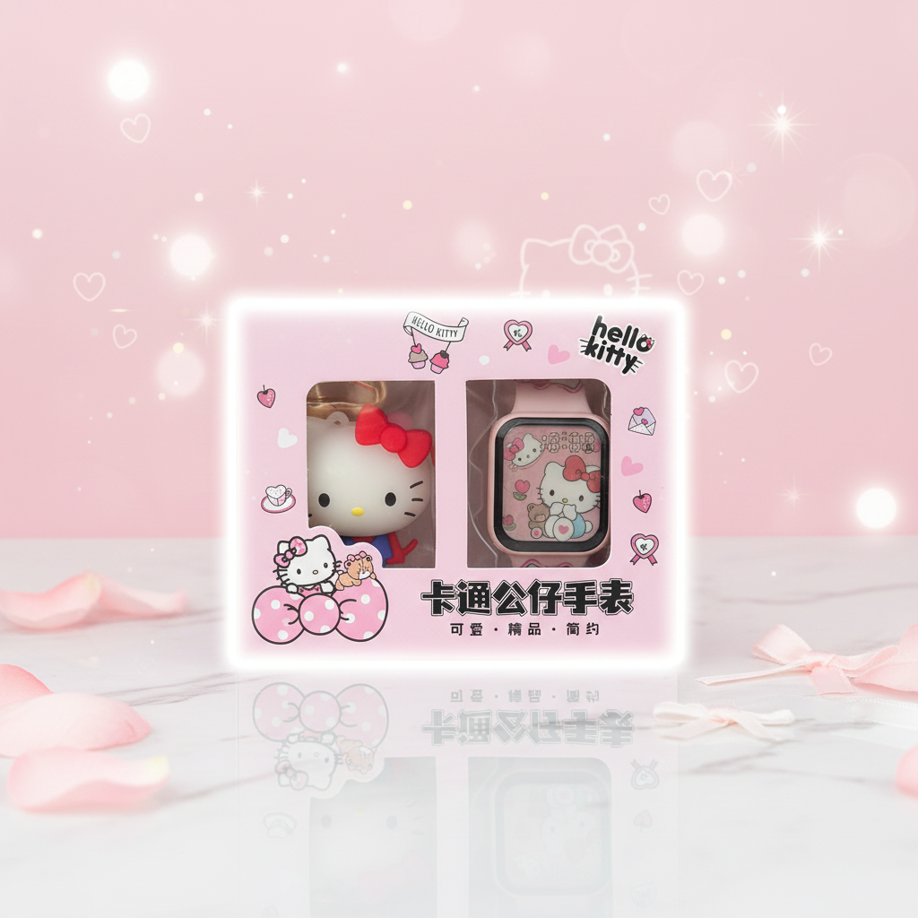 Kitty digitals watch gift pack with keychain