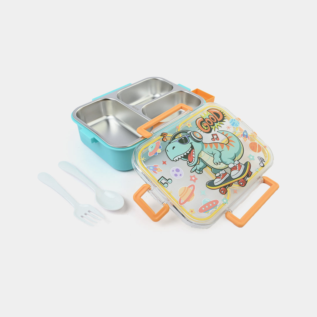 Dino Theme Insulated 3 Compartment Lunch Box