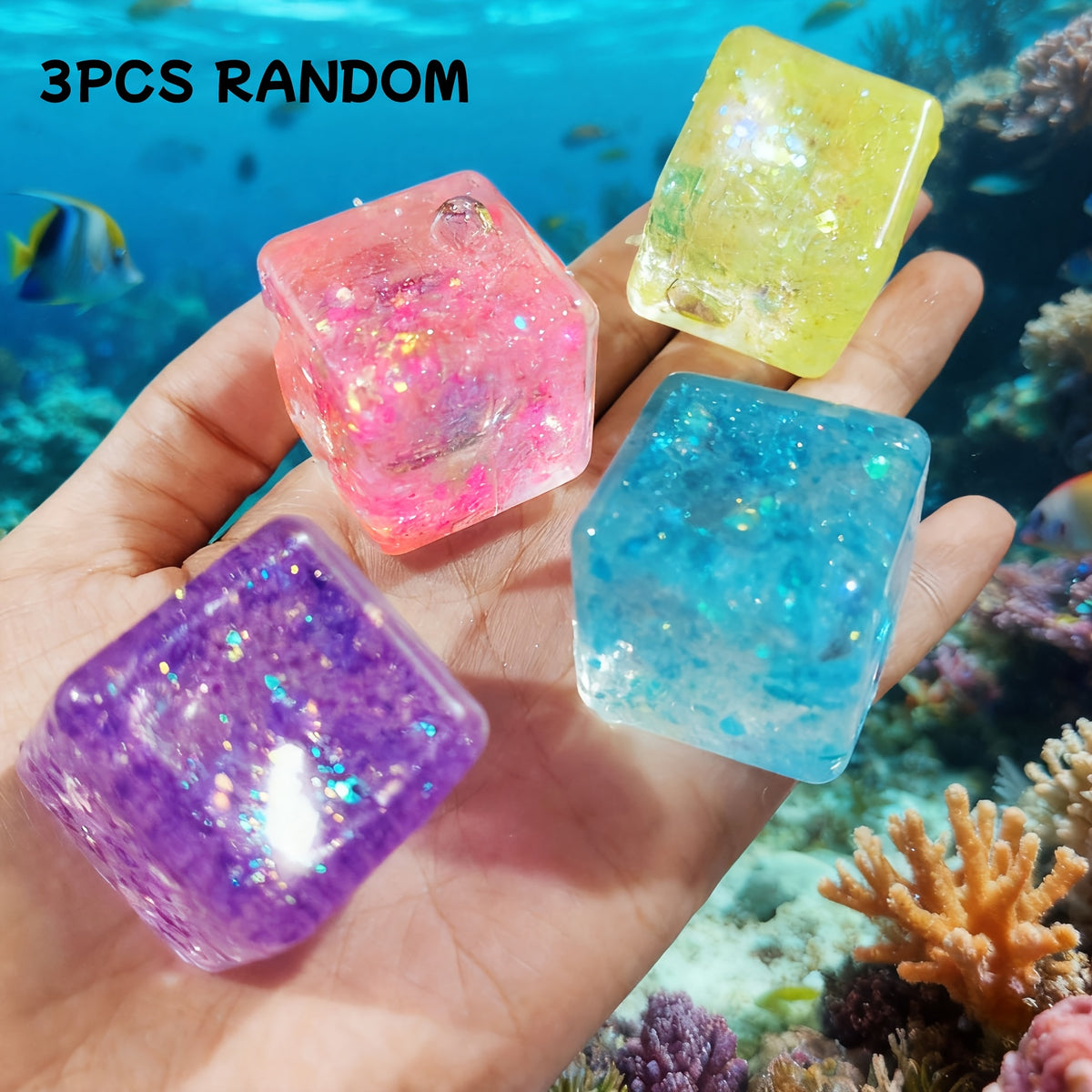 Glitter cube squishy ( random color will be send )