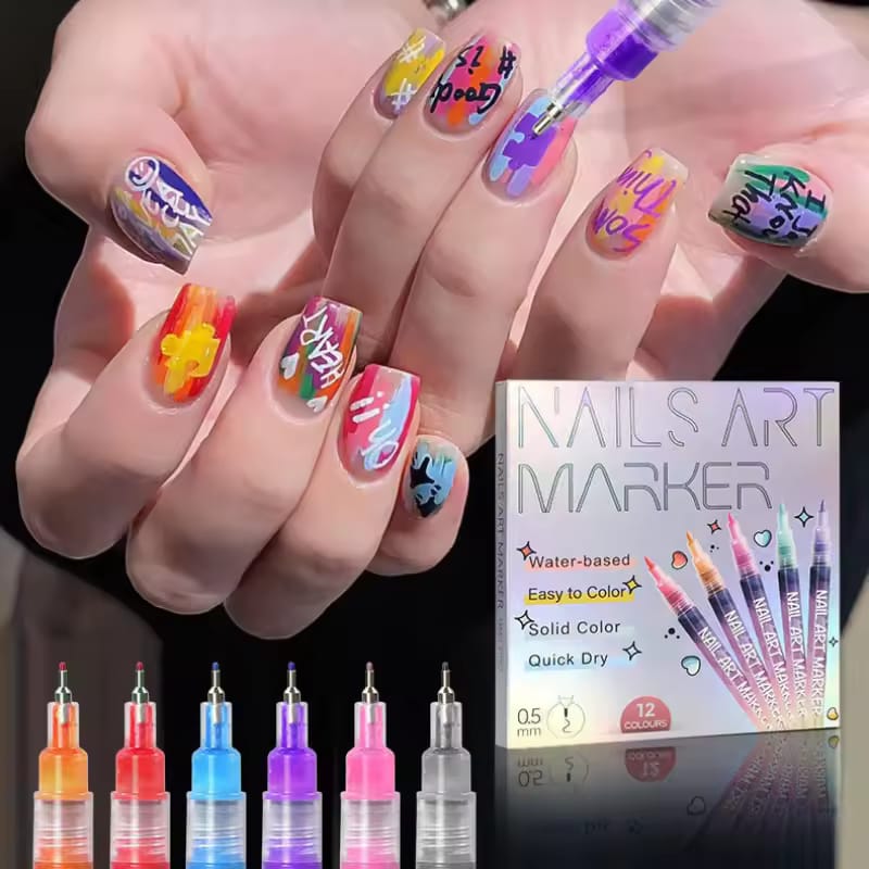 Nail Art Markers Pack of 12