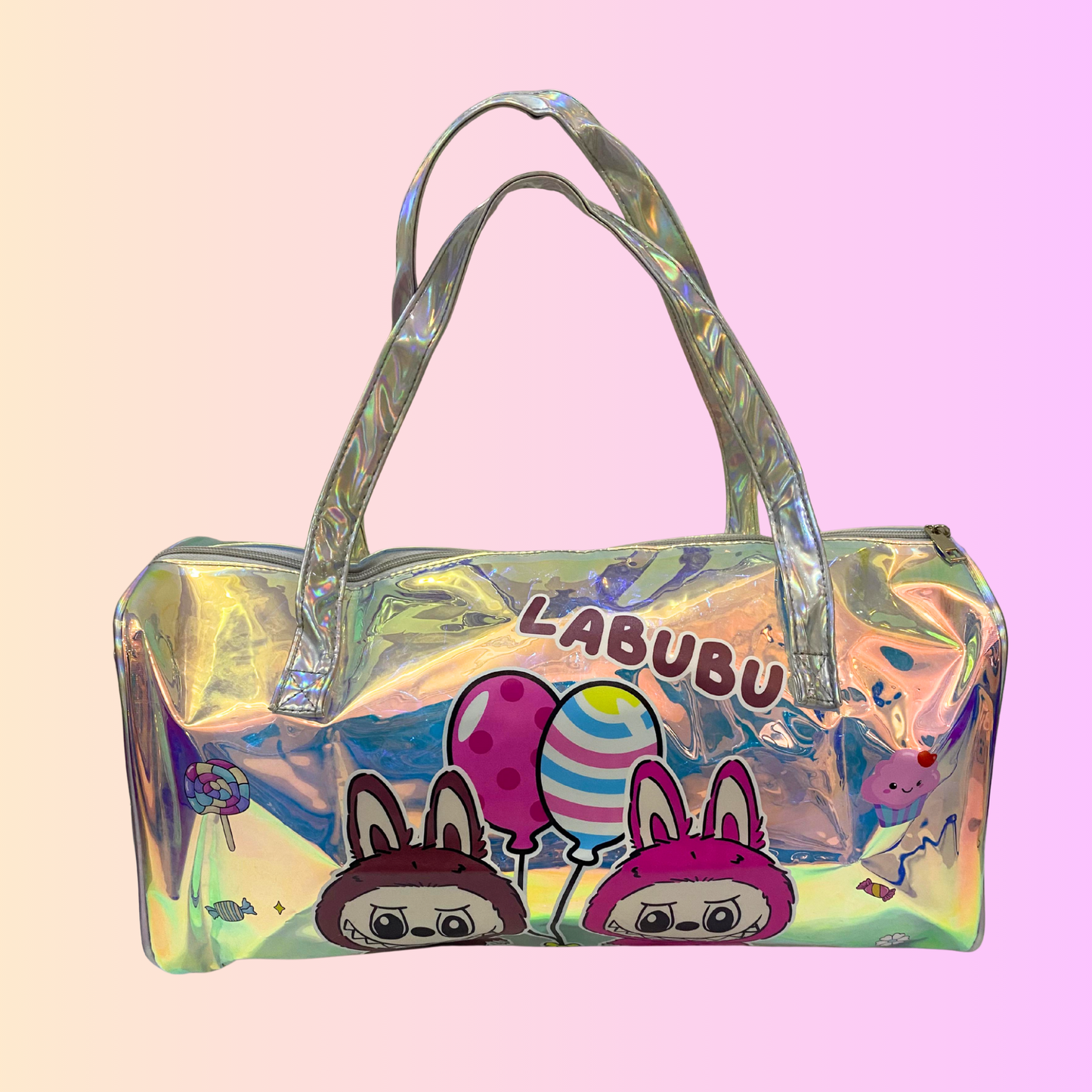 Holographic Dual Labubu Travel Bag