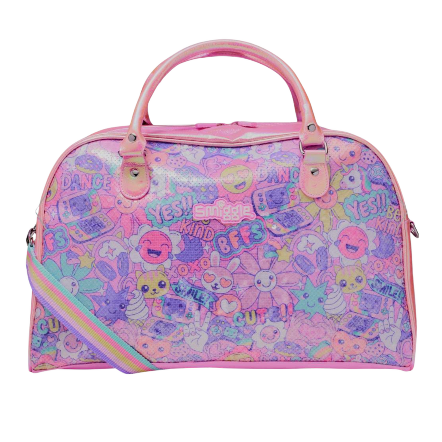Pink Flower Theme Travel Bag