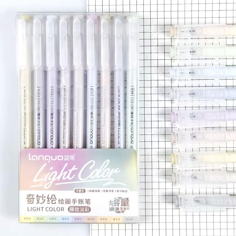 Black sketch and pastel gel pens set