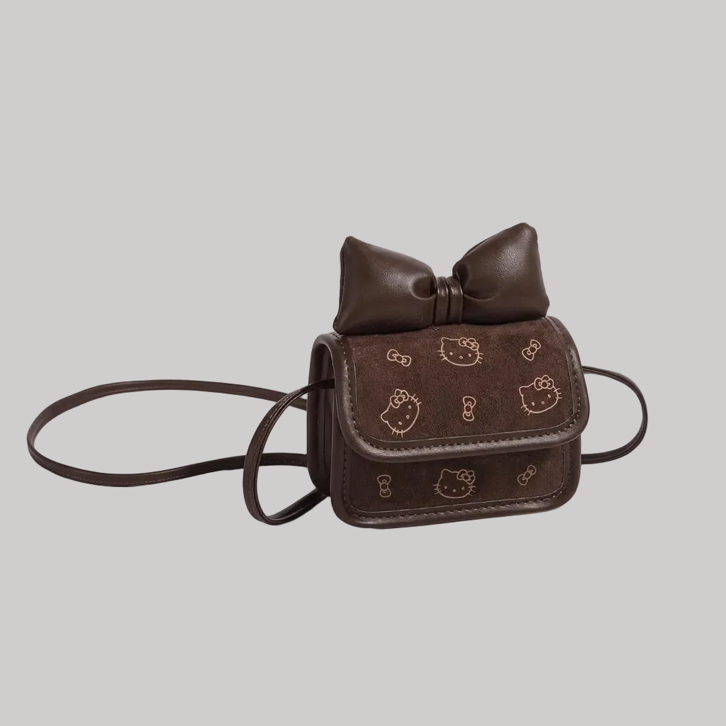 Kitty Bow Velvet Textured bags