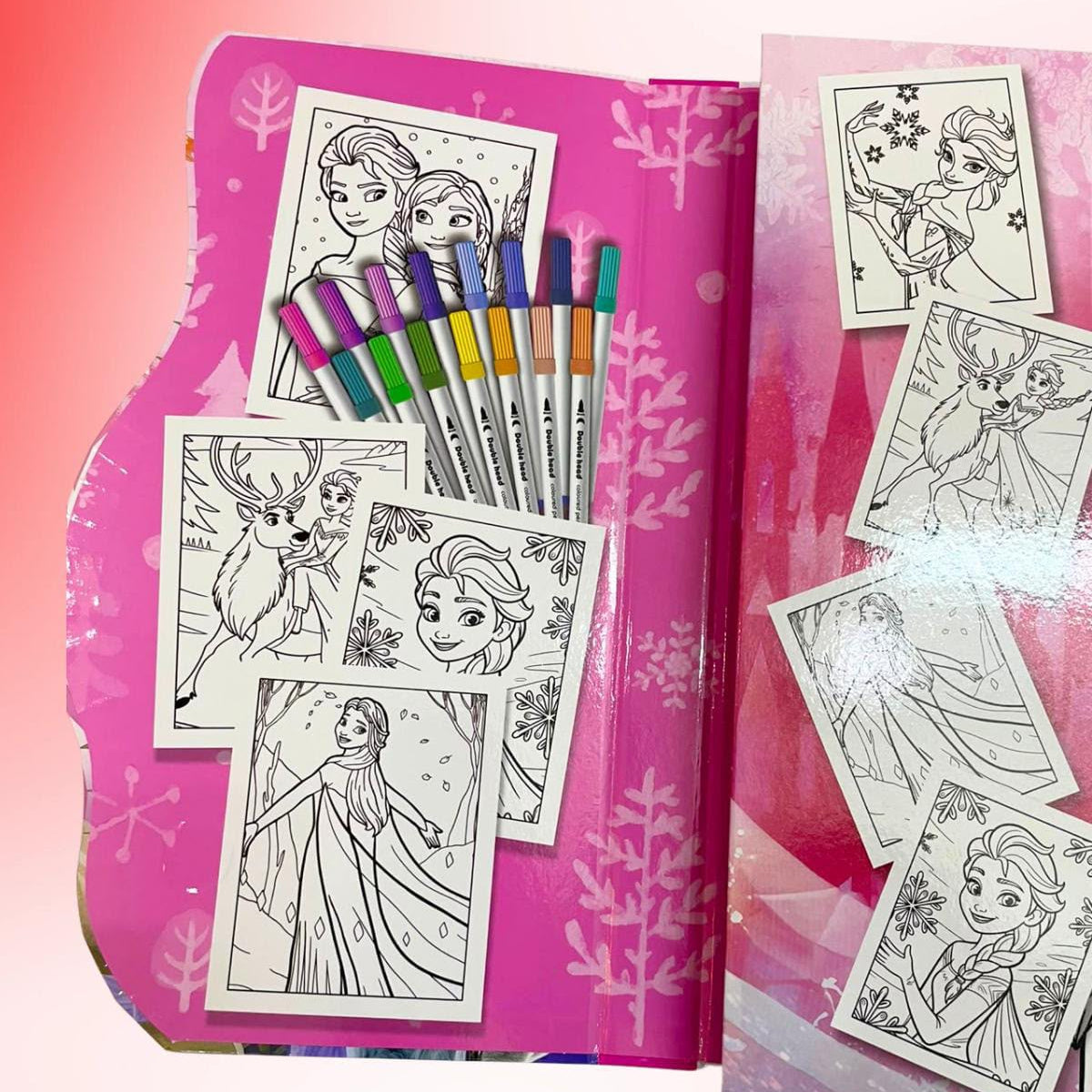 Variant 2 kids colouring book activity with 16 dual nip markers and drawing book
