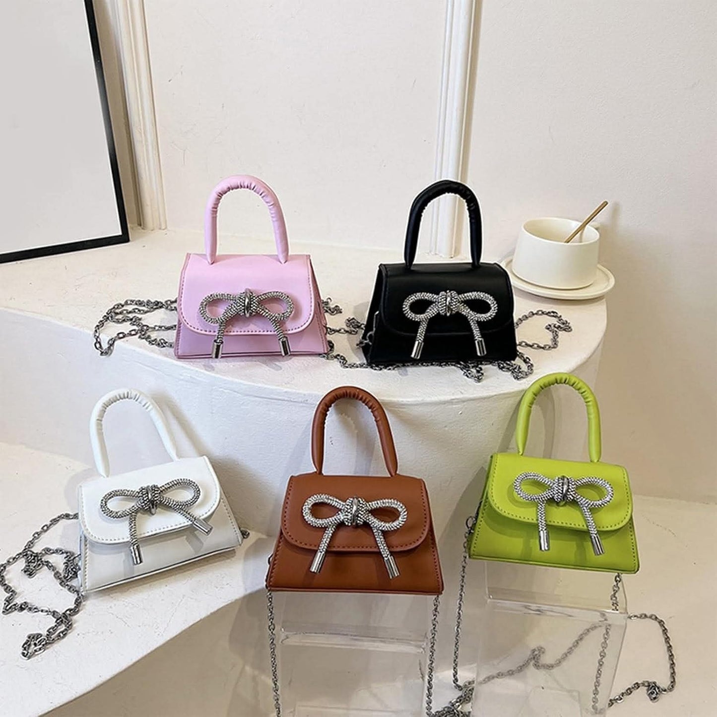 Stone Bow Leather Bag