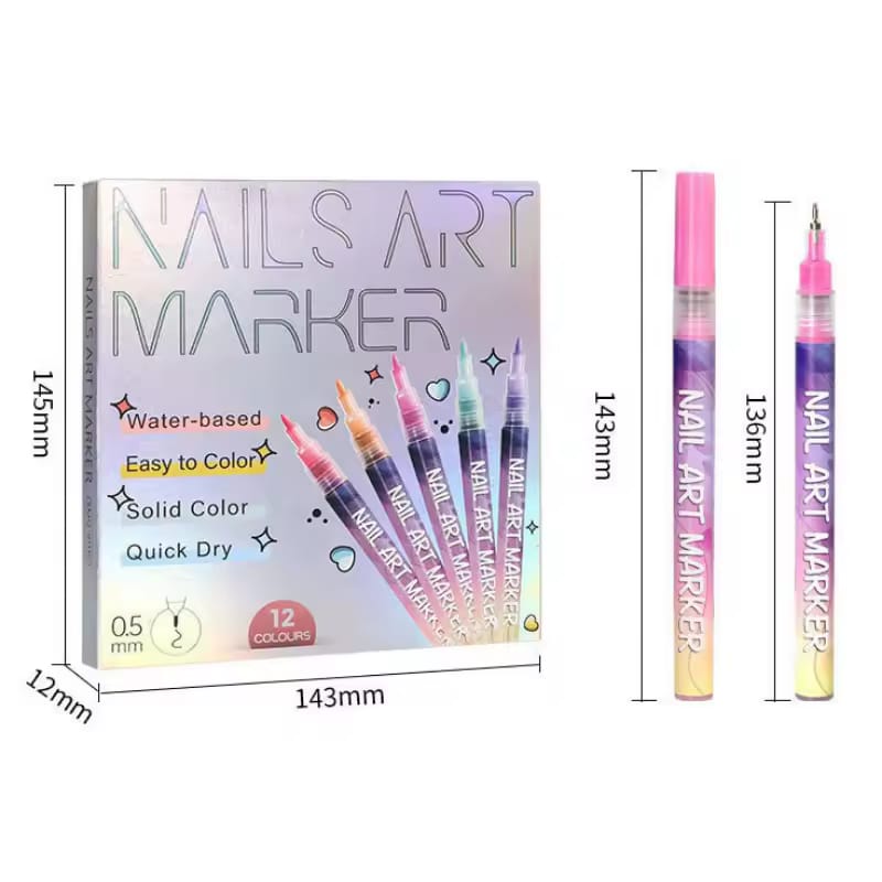 Nail Art Markers Pack of 12