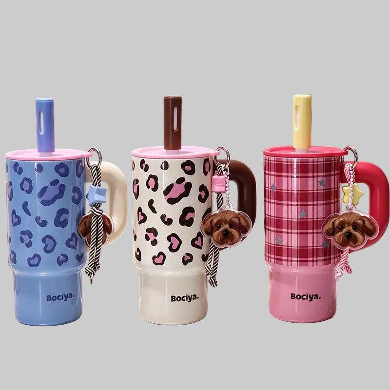 Adorable cheeta print tumblers (700 ml)