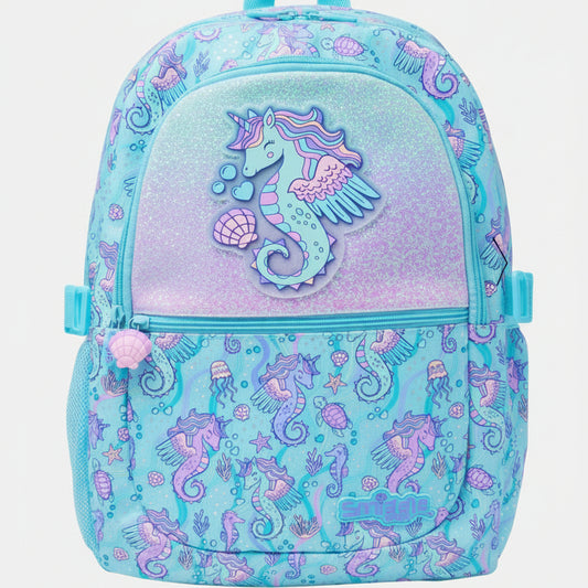 Blue Sea Horse Theme Backpack