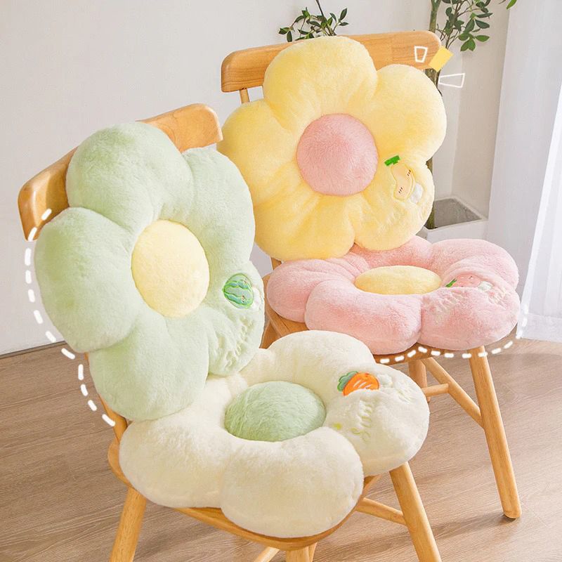 Adorable Flower Embroidered Cushion