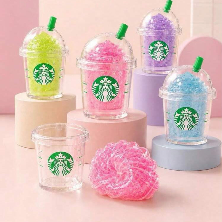 Needoh juice glass glittery squishy toy (random color will be send)