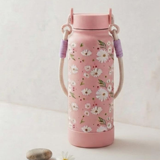Insulated Pink Dloral Flask (1200ml)