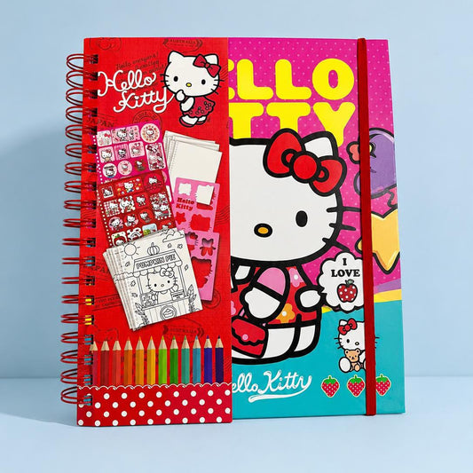 Variant 3 colouring book activity with stickers, cut outs, stationery, markers and colouring book