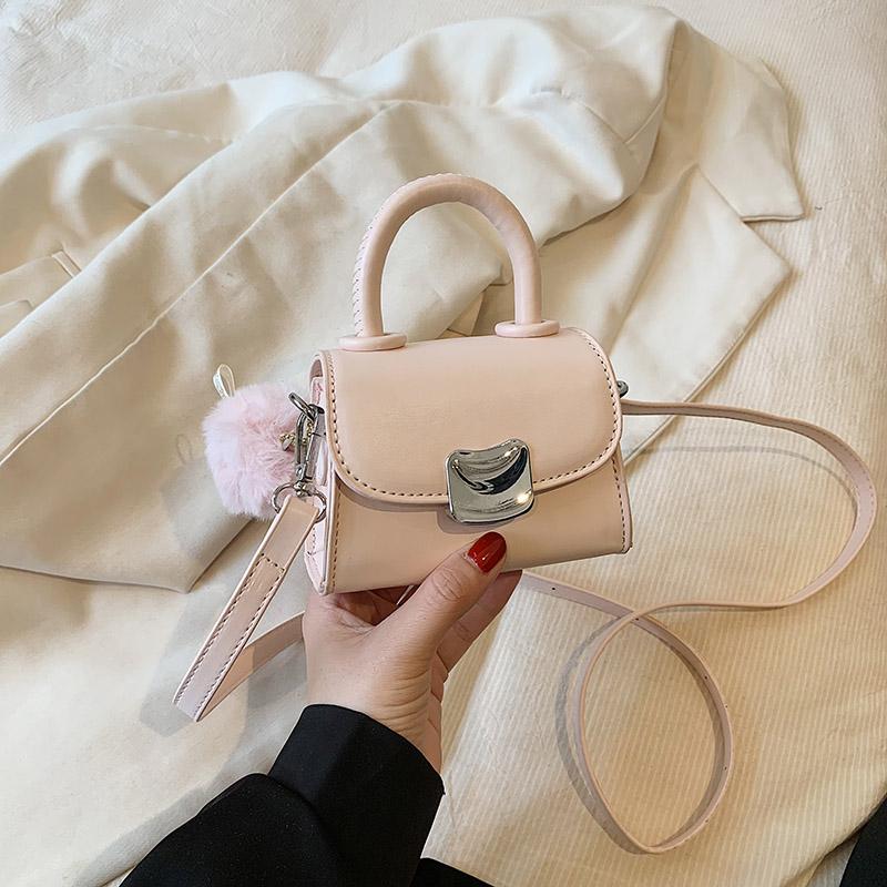 Leather Mini Pom Pom Bag