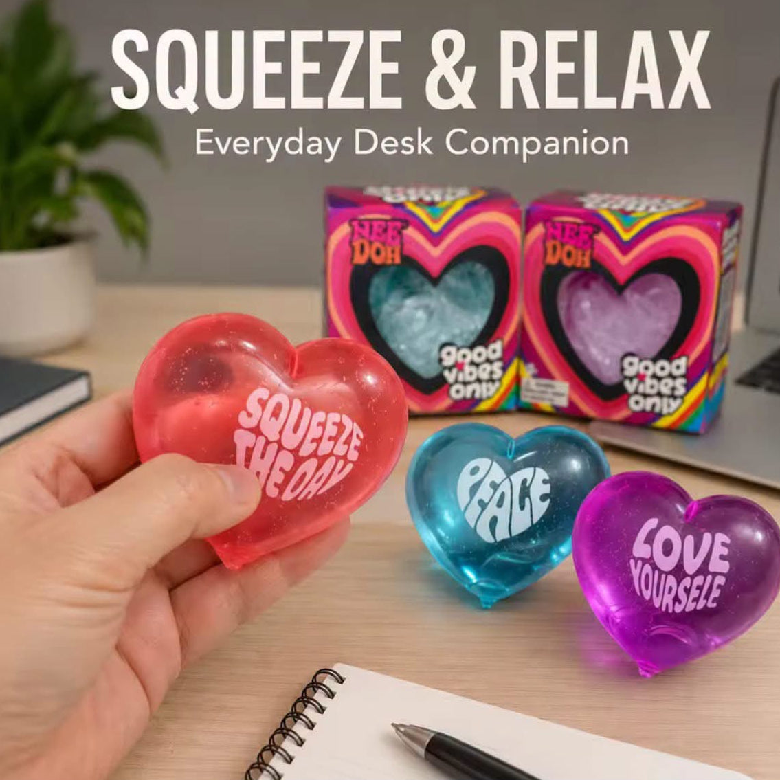 Adorable clear heart squishy ( random color will be send  )