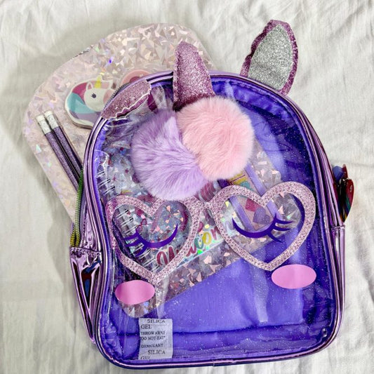 Vest Series Unicorn Theme Backpack With Stationary
