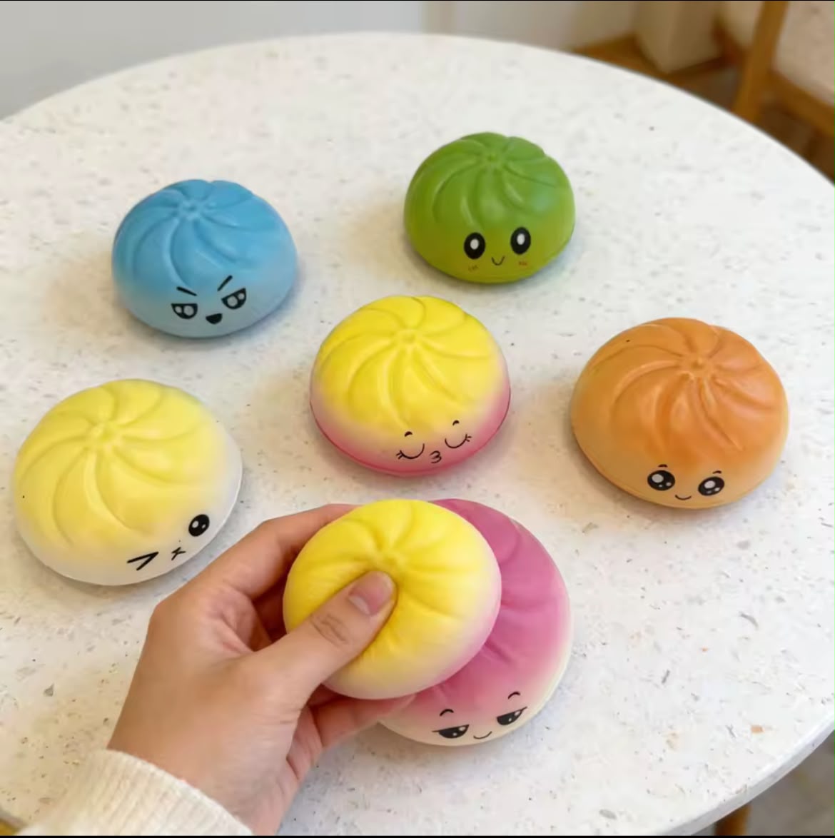 Multi emoji dumplings squishy Toy (Random Will be Sent)