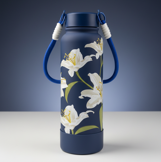 Insulated Blue Floral Flask (1200ml)