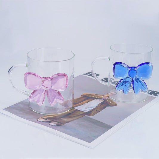 Pinterest Blue Bow Glass Mug