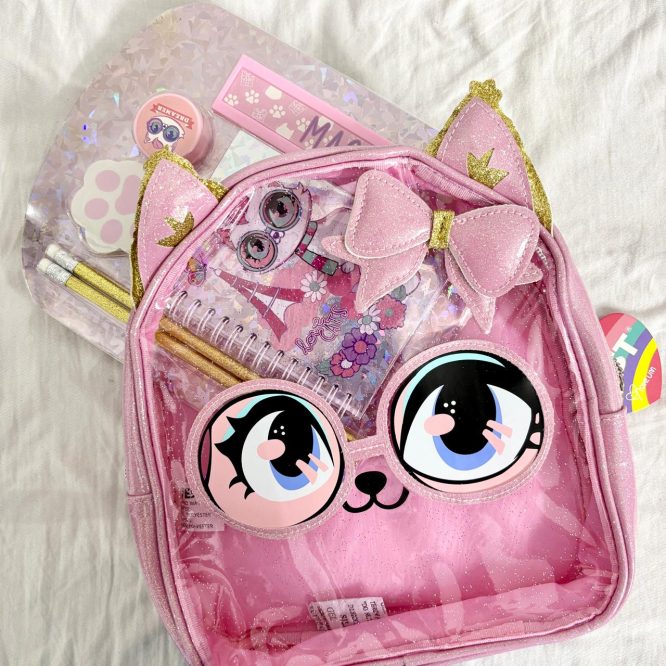 Vest Series Cat Theme Backpack With Stationary