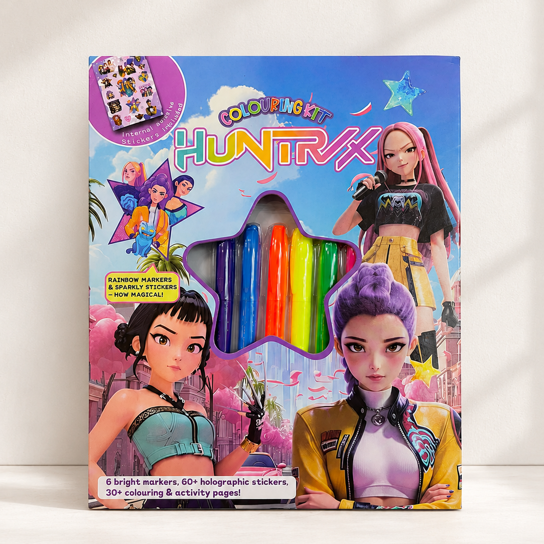 Variant 1 kids colouring book activity with markers , stickers and colouring book