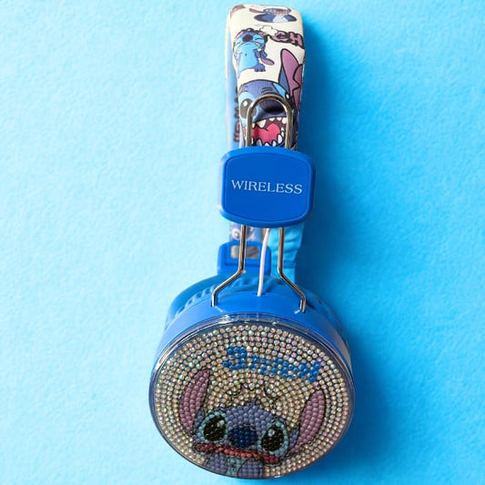 Wireless Diamontise Blue Stitch Headphones