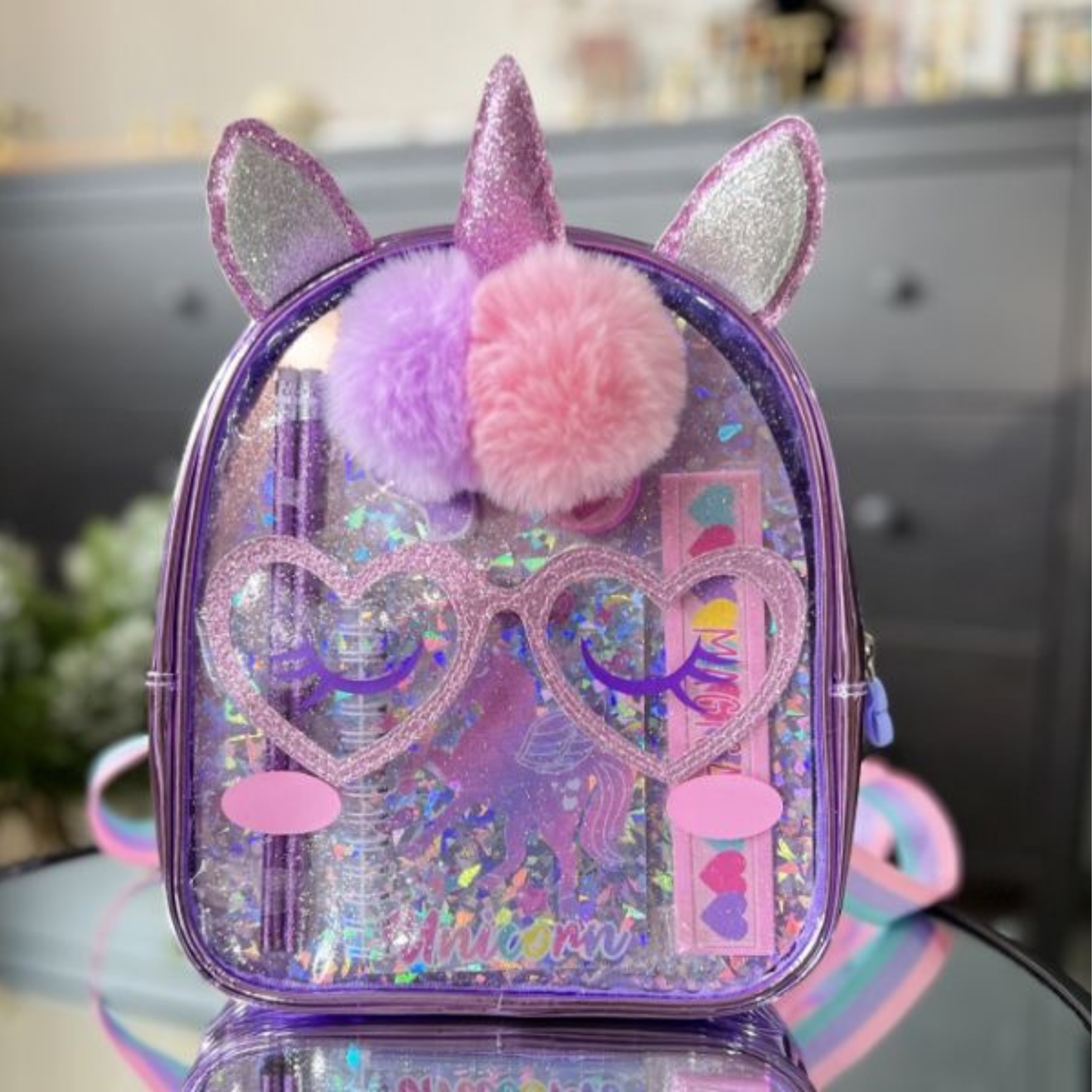 Vest Series Unicorn Theme Backpack With Stationary