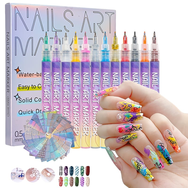 Nail Art Markers Pack of 12