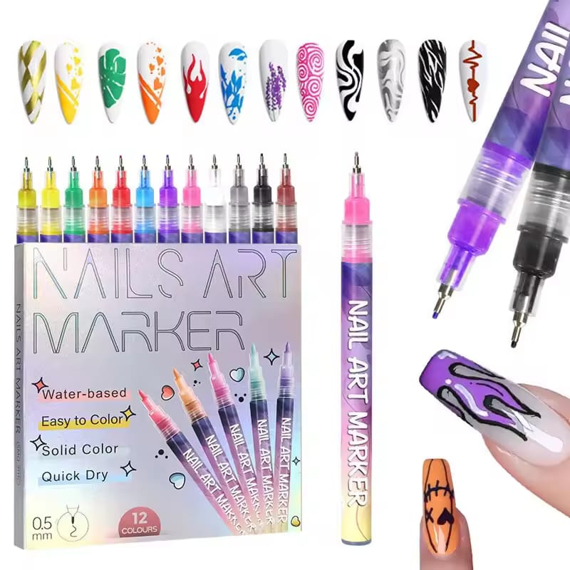Nail Art Markers Pack of 12