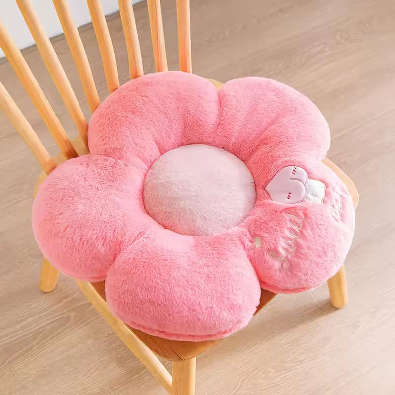 Adorable Flower Embroidered Cushion