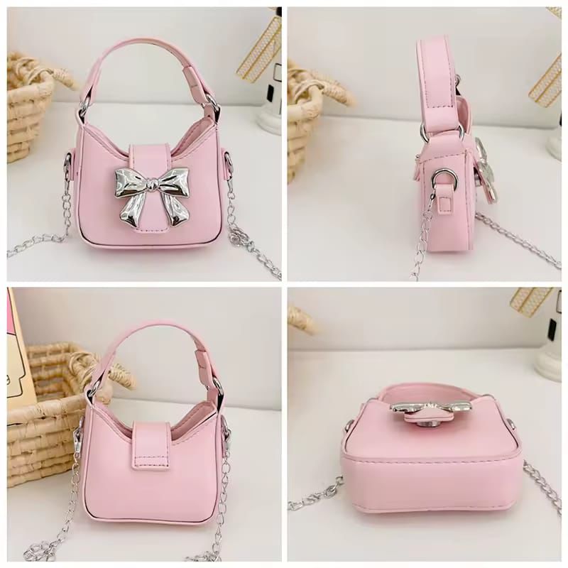 Metal Bow Bags with long chain