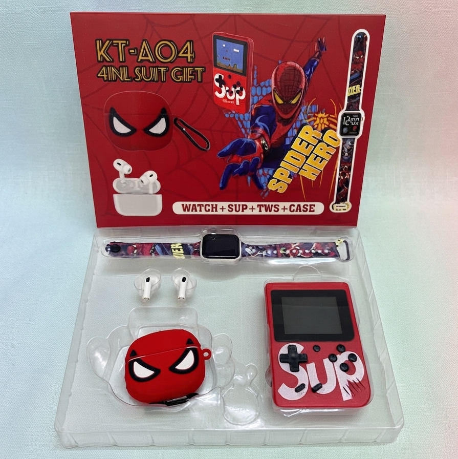4 in 1 adorable gift pack 
(Video game ,Earpod , Earpod case and digital watch )