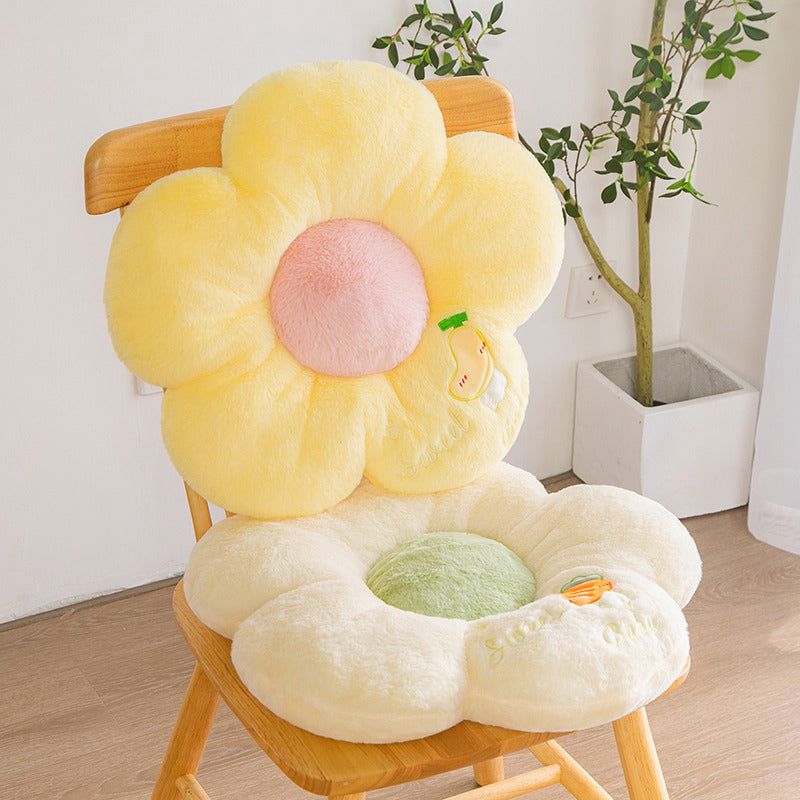 Adorable Flower Embroidered Cushion