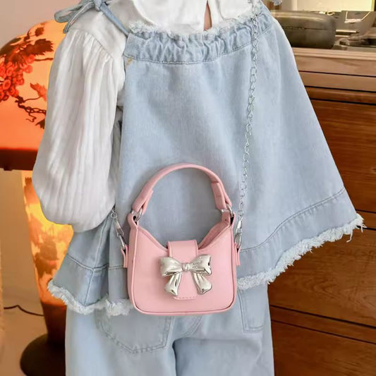 Metal Bow Bags with long chain